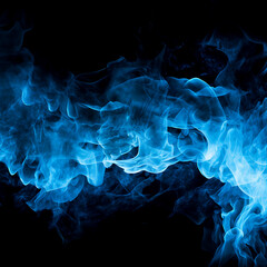 Obraz premium Blue Flames on Black