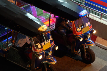 Tuk Tuk motor scooter in the Bangkok city