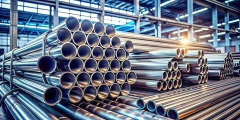 a stack of metal tubes 