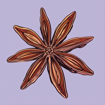 brown star anise on purple background clip art preview