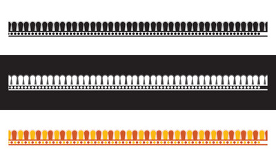 Durga Puja Border Decorations, Durga Puja Frame, Durga Puja Background. Hindu Festival.  Vector illustration. EPS 10