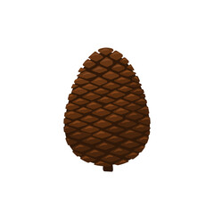 Vector illustration of a pine cone on a white background. Illustration in cartoon style for decoration, card or invitation. New Year's decor.