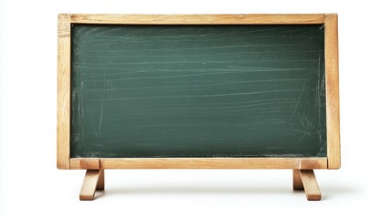 Dark green old blackboard copyspace isolated on white school or college advertisement background