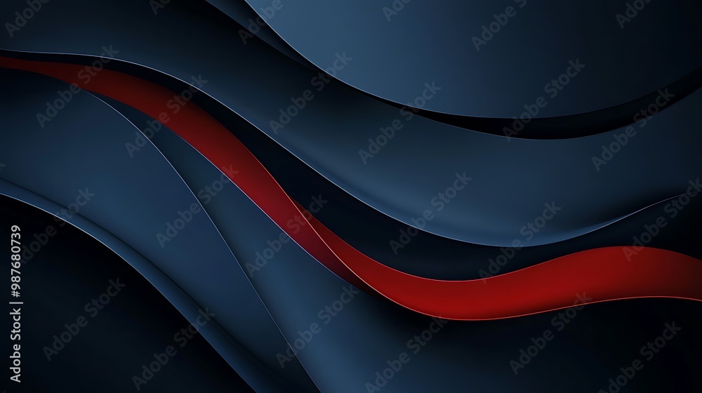 Canvas Prints Abstract dark blue and red wavy background