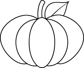 Pumpkin Thin Line Icon Vector Design for Modern Illustrations
