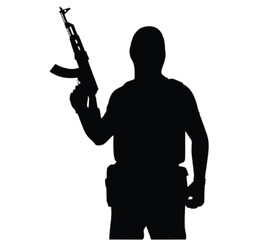 Silhouette military armed forces army soldier