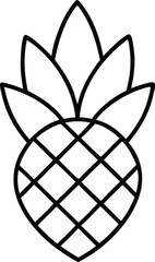 Elegant Pineapple Thin Line Icon Vector Graphics for Art Use
