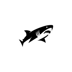 shark logo template vector ,icon in white background
