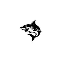 shark logo template vector ,icon in white background

