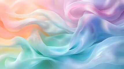 Fototapeta premium Soft, flowing fabric in a gradient of pastel colors.