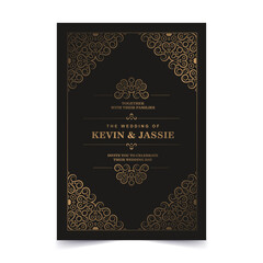 Luxury dark Invitation card vector design vintage style