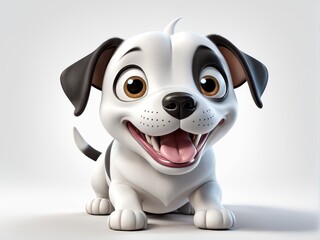 A cheerful cartoon puppy with big eyes and a playful expression.