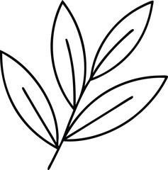 Minimalist Olive Leaf Thin Line Icon Vector Art for Creative Use
