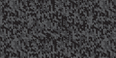 Triangle shape retro wall grid pattern geometric ornament tile vector square element. Abstract geometric black and gray background seamless mosaic and low polygon triangle texture wallpaper.