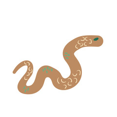 Snake isolated on white background. Crawling reptile. Vector hand drawn illustration