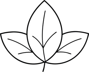 Mangrove Leaf Thin Line Vector Illustration for Eco-Friendly Designs

