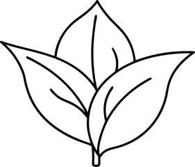 Minimalist Tea Leaf Thin Line Vector Art for Creative Projects
