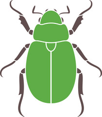 Scarab beetle logo. Isolated scarab beetle on white background
