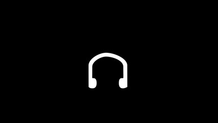 Wireless headphone icon illustration. Earphones symbol. Music audio equipment pictogram. Sound concept.