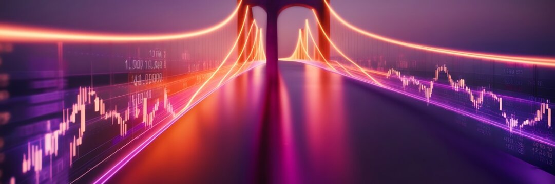 Creative graphic show economy and financial growth. Finance and money technology background