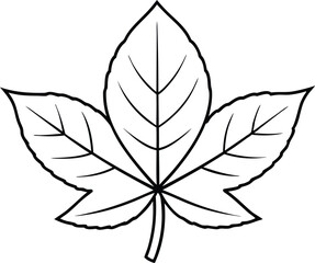 Horse Chestnut Leaf Thin Line Vector Illustration for Nature Lovers
