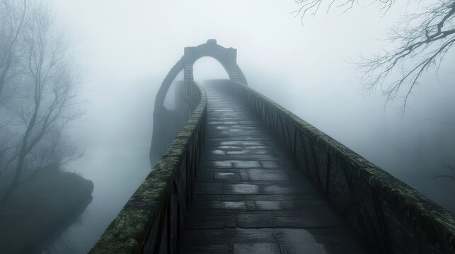 A bridge with a foggy sky in the background - Powered by Adobe