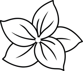 Elegant Hibiscus Leaf Thin Line Vector Illustration for Creative Projects
