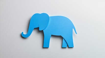 Obraz premium Paper cut elephant with tusks on white background great for wildlife conservation-themed posters or educational visuals