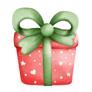 green gift box with ribbon