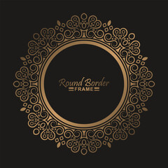 Luxury Gold round floral frame design