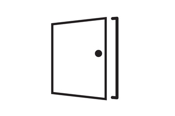 door vector icon. Entrance door, vector graphic illustration of the exit door in a frame.