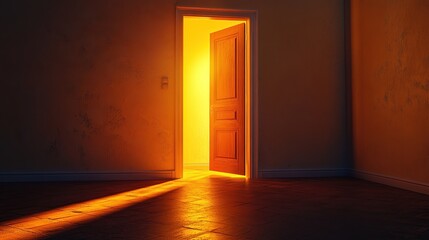 Open Doorway Leading to Glowing Room