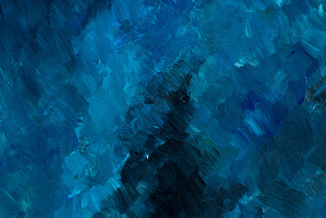 Abstract blue background, paint art, acrylic hand made illustration