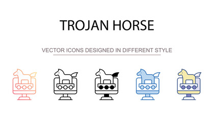 Trojan Horse icon design with white background stock illustration
