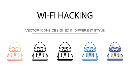 Wi-fi Hacking icon design with white background stock illustration