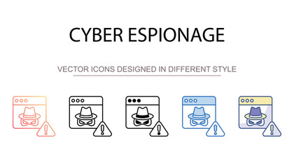 Cyber Espionage icon design with white background stock illustration