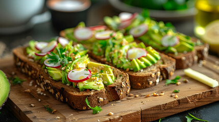 Avocado Toast with Radish and Sesame Seeds Healthy and Delicious Recipe