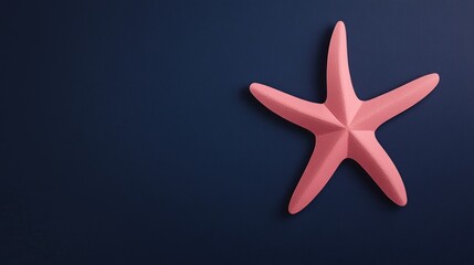 Pink starfish paper cut on dark background fun marine-themed design perfect for children’s books or ocean-themed projects