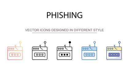 Phishing icon design with white background stock illustration