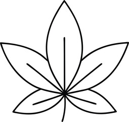 Simple Thin Line Cassava Leaf Vector Design for Art Enthusiasts
