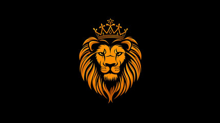Obraz premium A lion with a crown on its head.