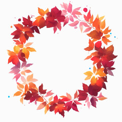 autumn leaves frame pattern vector