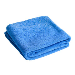 folded blue microfiber cloth isolated on transparent background Generative Ai.