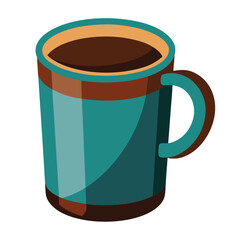 Coffee mug cartoon icon. Drink menu and breakfast theme. Vector illustration on white background.