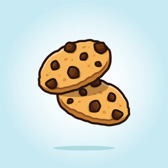 chocochip cookies vector cartoon illustration