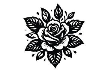 Rose silhouette vector illustrations