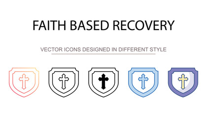 Faith Based Recovery icon design with white background stock illustration
