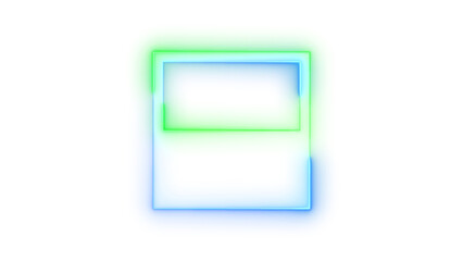 Neon icon resize mouse wide symbol blue green color transparent background