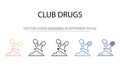 Club Drugs icon design with white background stock illustration