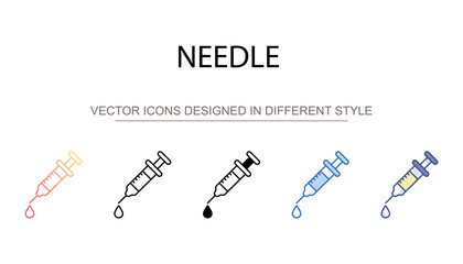 Needle icon design with white background stock illustration